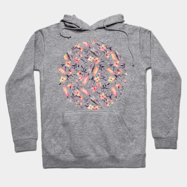 Spring Gardening - peach blossoms on mint Hoodie by micklyn